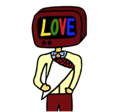 Retro TV Man sticker #6110119