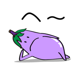 Cute Eggplant sticker #6114335