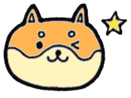 Shiba Inu round face sticker #6117462