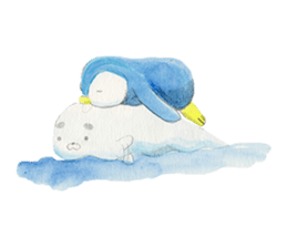 Happy life of penguins and seals sticker #6118770