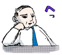 Conversation of middle-aged couple 1 sticker #6119053