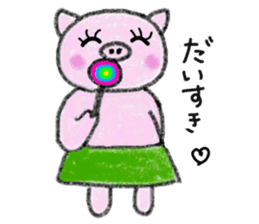 Hula oink Girl.vol.1 Green skirt ver. sticker #6119803