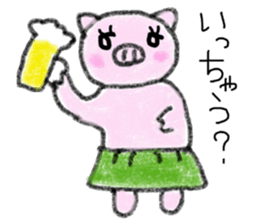 Hula oink Girl.vol.1 Green skirt ver. sticker #6119805