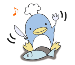 A penguin and a rabbit and chick sticker #6122937