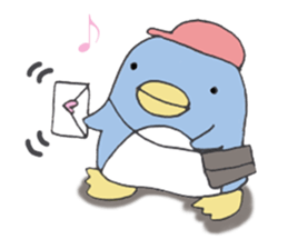 A penguin and a rabbit and chick sticker #6122945