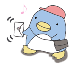A penguin and a rabbit and chick sticker #6122945