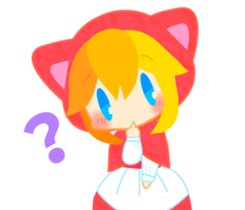 Little girl and wolf and hunter sticker #6126673