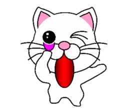 white cat everyday 2 sticker #6126955