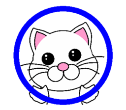 white cat everyday 2 sticker #6126960