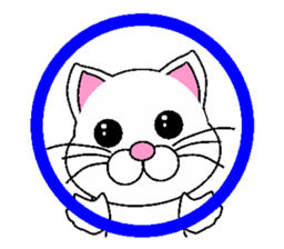white cat everyday 2 sticker #6126960