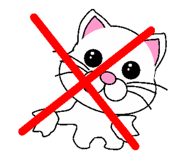 white cat everyday 2 sticker #6126962