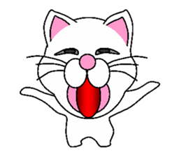 white cat everyday 2 sticker #6126980