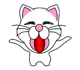 white cat everyday 2 sticker #6126980