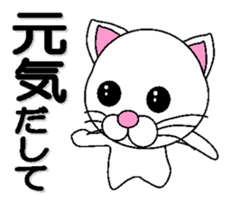 white cat everyday 2 sticker #6126984