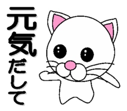 white cat everyday 2 sticker #6126984