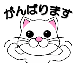 white cat everyday 2 sticker #6126990