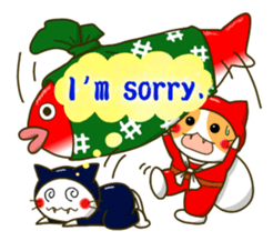 Thief cat and Santa cat sticker #6129993