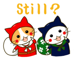 Thief cat and Santa cat sticker #6129997