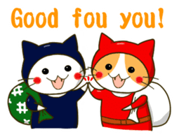 Thief cat and Santa cat sticker #6130012