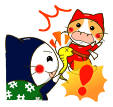 Thief cat and Santa cat sticker #6130016