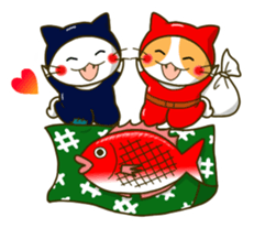 Thief cat and Santa cat sticker #6130017