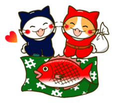 Thief cat and Santa cat sticker #6130017