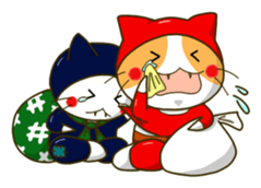 Thief cat and Santa cat sticker #6130018