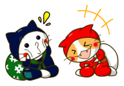 Thief cat and Santa cat sticker #6130019