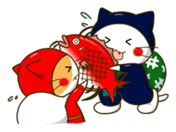 Thief cat and Santa cat sticker #6130021