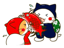 Thief cat and Santa cat sticker #6130021