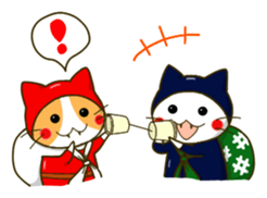 Thief cat and Santa cat sticker #6130023