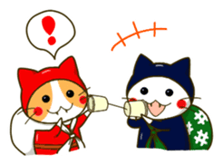 Thief cat and Santa cat sticker #6130023