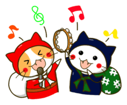 Thief cat and Santa cat sticker #6130024