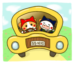 Thief cat and Santa cat sticker #6130025