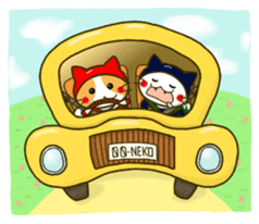 Thief cat and Santa cat sticker #6130025