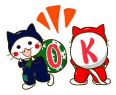 Thief cat and Santa cat sticker #6130026