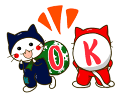 Thief cat and Santa cat sticker #6130026