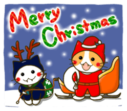 Thief cat and Santa cat sticker #6130028