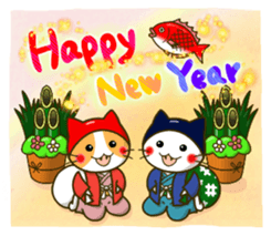 Thief cat and Santa cat sticker #6130029