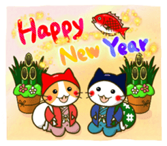 Thief cat and Santa cat sticker #6130029