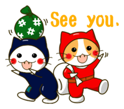 Thief cat and Santa cat sticker #6130031