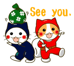 Thief cat and Santa cat sticker #6130031