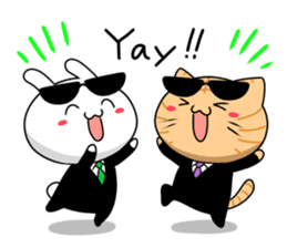 Hard-boiled rabbit and cat stickers sticker #6133681