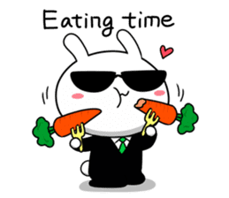 Hard-boiled rabbit and cat stickers sticker #6133683