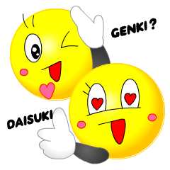 kawaii Smiley Face 3D(JapaneseWords)