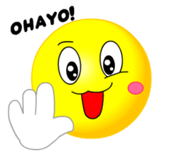 kawaii Smiley Face 3D(JapaneseWords) sticker #6134112