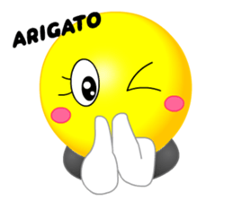 kawaii Smiley Face 3D(JapaneseWords) sticker #6134116