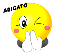 kawaii Smiley Face 3D(JapaneseWords) sticker #6134116