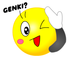 kawaii Smiley Face 3D(JapaneseWords) sticker #6134117