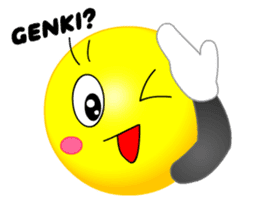 kawaii Smiley Face 3D(JapaneseWords) sticker #6134117